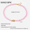 Rainbow Cat's Eye Glass Bead Chain Necklace Gold Plated Stainless Steel Collar Chain Colorful Jewelry for Women Unique Gift - Image 14