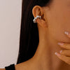 Non-Piercing C-Shaped Clip Earrings with Rounded Bead Accents - Image 11