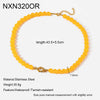 Rainbow Cat's Eye Glass Bead Chain Necklace Gold Plated Stainless Steel Collar Chain Colorful Jewelry for Women Unique Gift - Image 12