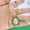 Virgin Mary Stainless Steel Pendant Charm Necklace Women Choker Beads Chain Gold Silver Color Rainbow Colorful Jewelry - Image 9