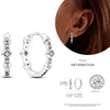 Silver Women Hoop Earrings Gifts For Girl U Rhombic Shape Geometric Lines Zircon Earring - Image 36