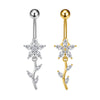 1pcs Faux Fake Belly Piercing Flower Butterfly Dangling Fake Belly Button Pircing Clip On Umbilical Navel Cartilage Earring Clip - Image 8