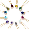 Stainless Steel Teardrop Pendant Necklace with Colorful Stone Details - Image 27