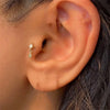 Silver 1pc Flower Shaped Inlaid Zircon Piercing Drop Earrings For Women Gold Jewelry Gift - Image 3
