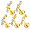 1/5PCS Titanium 16G Clear CZ Cluster Climber Stud Earrings Conch Helix Tragus Cartilage Stud Flatback Lip Piercing Women Jewelry - Image 9