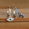 Three Piece Evil Eye Hoop Earring Set with Blue Stone Accents - Image 3