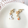 Kawaii Clip on Earrings No Piercing Cute Cat Butterfly Bunny Asymmetric Ear Clips Pink Sweet Sakura Style Ear Jewelry for Women - Image 12