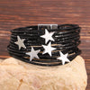 Star Shaped Stackable Multilayer Leather Bracelet for Women Black Wrapped Chain Bangle Daily Jewelry Gift - Image 3