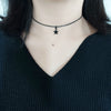 Black Choker Necklace with Five-Pointed Star Pendant and 40 cm Length - Image 1