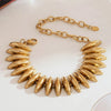 Stainless Steel Chunky Choker Bracelet Set For Women Gold Plated Shuttle Beads Handmade Hyperbole Short Necklace Bracelets - Image 1