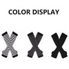 Striped Fingerless Gloves Arm Warmers Cotton Elbow Protection Warm Bracelet Gloves for Cold Weather Daily Casual Outdoor Wear - Image 5
