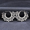 India Gypsy Tribal Ethnic Mandala Stainless Steel Earrings Women Gold Color Lotus Flower Hoop Earring Indian Jewelry - Image 11