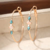 Bohemian-style Retro Water Drop Synthetic Turquoise Large Circle Hoop Earrings Women Concise Party Banquet Jewelry Craft - Image 7