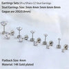 Stainless Steel Flat-Back Cartilage Stud Set with Multiple Designs - Image 8