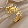 316L Stainless Steel Sunflower Open Cuff Bangles Bracelet Punk Y2K Gold Plated Charms Jewelry Women's Men Gifts - Image 9