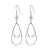 Silver Double Hollow Water Drop Earrings Ladies Party Wedding Jewelry Accessories - Image 5