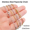 Stainless Steel Paperclip Chain Necklace with 2.5 x 6.5 mm or 4 x 12 mm Links - Image 1
