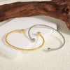 1pc Classic Stainless Steel Brief Metal Texture Bangle Terror Eyes Metallic Ball Opening Adjustable Bangles For Women Gift - Image 3
