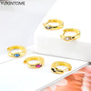 Silver Ear Needle Oval Small Zircon Hoop Earrings Colorful Zircon Gold Earrings for Women Party Jewelry - Image 3
