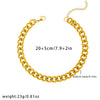Gold Titanium Cuban Chain Anklets for Women Dainty Layered Ankle Bracelets Summer Beach Jewelry Set - Image 5