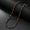 Vintage Bohemian Summer Jewelry Ethnic Style Jewelry Brown Coconut Shell Wood Beads Stone Necklace Men's Jewelry - Image 9