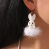 Autumn Winter Easter Earrings for Women Funny Rabbit Hare Carrot Korean Lovely Fur White Bunny Gift Jewelry Accessories - Image 1
