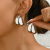 Stainless Steel Golden Double-Layer Hollow Flower Hoop Earring for Women Vintage Flower Earrings for Daily Wear Jewelry Gifts - Image 7