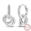 Silver Hoop Earrings Starlight Heart Butterfly Crystal Zircon Hoop Earrings For Women Girl Jewelry Gift - Image 27