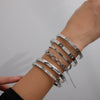 Textured Stainless Steel Open Cuff Bangle in Gold-Tone or Silver-Tone - Image 5
