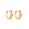 Cute Enamel Pink Geometric Round Heart Hoop Earrings Minimalist Gold Color Copper CZ Zirconia Hoop Huggies Korean Jewelry Gifts - Image 11