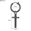 Zemo 1 PC Punk Stainless Steel Clip-on Earrings Long Tassel Pendant Earring Taper Cross Feather No-Pierced Fake Piercing 12/14MM - Image 8
