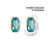Pearl Cross Pendant Necklace Women Colorful Zircon Square Stud Earrings Elegant Banquet Dress Jewelry Set Accessories - Image 5