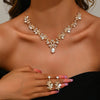 3pcs Necklace Sets for Women Waterdrop Collar Choker Necklace Earring Jewelry Set for Prom Birthday Bridal Wedding - Image 1