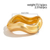Chunky Heavy Wide Metal Water Drop Bangles for Women Gold Color Open Cuff Thick Irregular Wave Bangle Bracelet Jewelry - Image 9