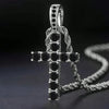 Cubic Zirconia Cross Pendant Necklace on Twisted Chain 60cm - Image 12
