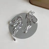 Korean Personality Irregular Bowknot Earrings Simple Silver Color Metal Line Big Long Bow Drop Earrings Female Jewelry - Image 5