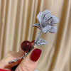 Suyu Women's Brooch Copper Inlaid Cubic Zirconia Camellia Women's Clothing Brooch Men's And Women's Set Pins - Image 9