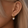 Silver Pearl Golden Geometry Hoop Earrings For Women Birthday Party Wedding Jewelry Engagement Jewelry - Image 5