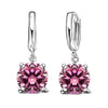 Silver Dangle Earrings CZ Crystal Big Round Earrings For Women Girls Gift Jewelry - Image 6
