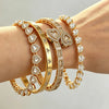 Yupsk 4pcs/set Hip Hop Rock Heart Rhinestone Tennis Chain Bracelets for Women Men HipHop Jewelry Gift - Image 3