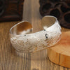Bohemian Ethnic Style Retro Silver Wide Bracelet For Women Carved Flower Opening Bracelet Boho Vintage Jewelry - Image 3