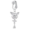 Clip On Belly Button Ring Butterfly Copper Zircon Pink Fake Belly Piercing Umbilical Navel Body Jewelry Style - Image 6