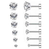 Stainless Steel Crystal Flat Back Stud Earrings 4 Prong Setting 2mm to 10mm 1 Pair - Image 14