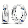 Star and Moon Circle Earrings Female Brilliant Zirconia Jewelry for Daily Life Engagement Accessories - Image 1