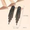 Fyuan Long Tassel Drop Earrings for Women Black Gold Silver Color Rhinestone Dangle Earring Wedding Party Jewelry - Image 6