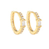 Chain Hoop Piercing Earring with Square and Waterdrop Details - Image 21