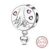 Silver Charm Bead Mother's Day Love Heart Family Charm Bead Pendant Fits Bracelet Womens Jewelry Gifts - Image 11