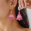 Christmas Bell Imitation Pearl Star Tassel Earrings for Women Bright Snowflake Glitter Pink Ball Cane Earrings Jewelry Gift - Image 8
