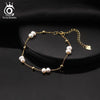Orsa Jewels Silver Pearls Chain Bracelet Vinatge Gold Pearl Beads Bracelet on Hand Female Party Jewelry - Image 4