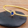 Romantic Heart Bangle Cuff For Women Gold Plated Crystal Zircon Bracelets Jewelry Wedding Party Gift - Image 3